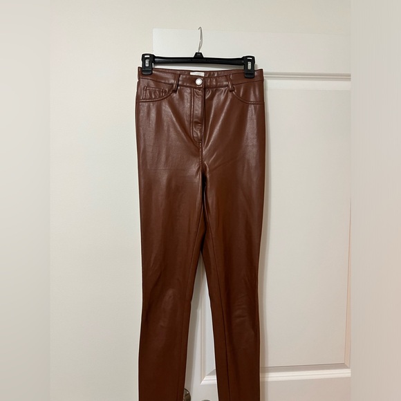 Aritzia Wilfred Brown vegan leather pants - Picture 1 of 3